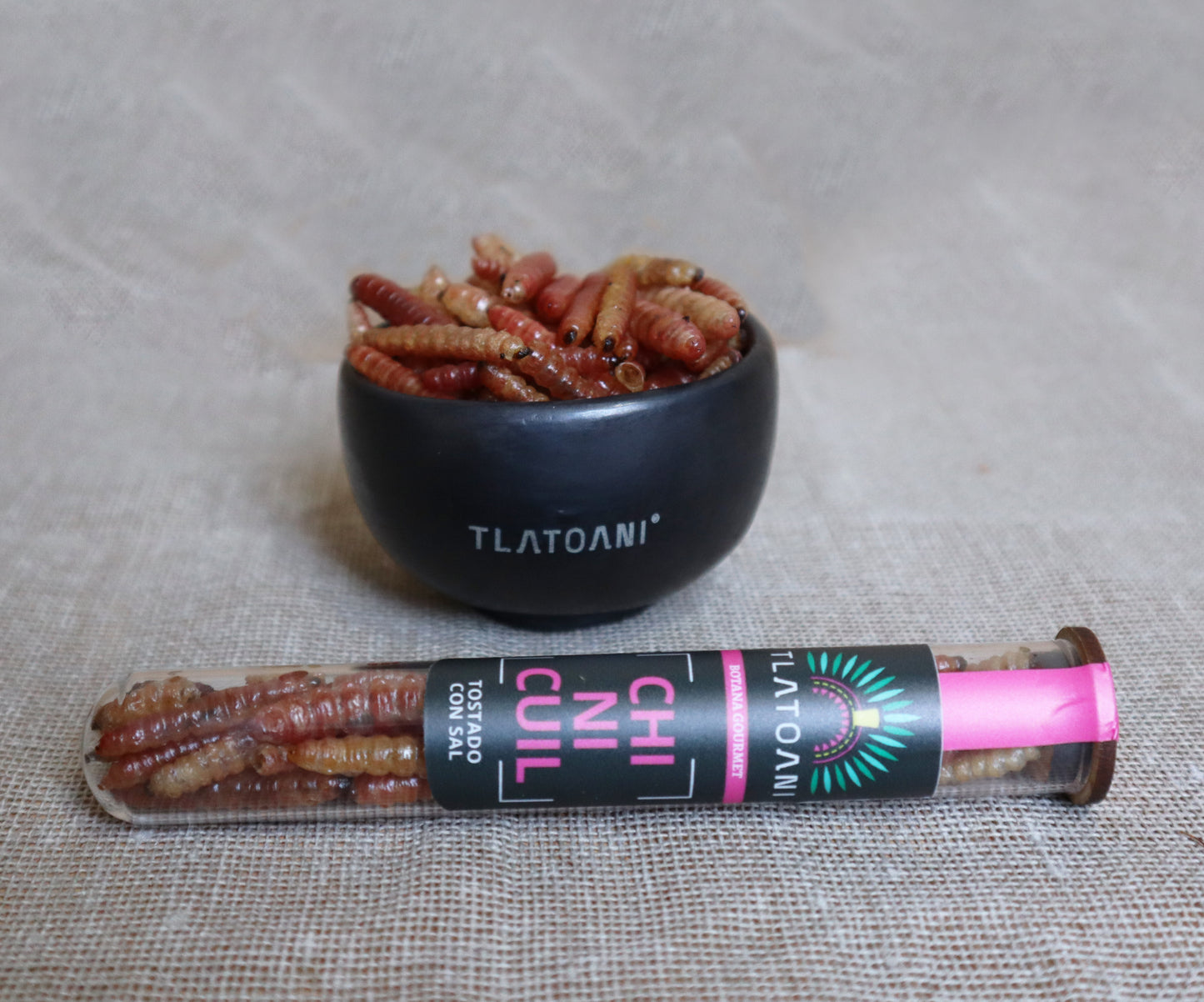 Tubo gourmet con gusano de maguey tostado y sal – presentación grande